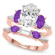 Oval Lab Diamond & Amethyst Bridal Set 18K Rose Gold (4.65ct)