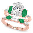 Oval Lab Diamond & Emerald Bridal Set 18K Rose Gold (4.65ct)
