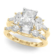 Radiant Moissanite Diamond Engagement Ring Bridal Set 18K Yellow Gold (4.93ct)