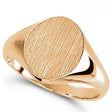 Men's Oval Shaped Engravable Signet Ring 14k Rose Gold 10x8mm