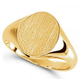 Men's Oval Shaped Signet Ring Engravable 14k Yellow Gold 10x8mm