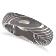 Damascus Steel Half Round Patterned Wedding Band (6mm)