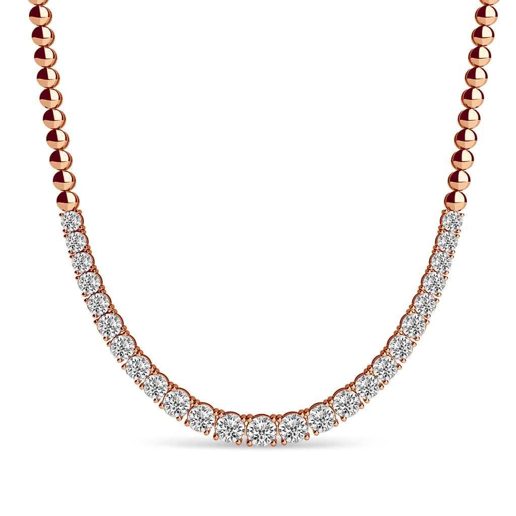 Lab Diamond Graduated Tennis Necklace 14k Rose Gold (5.00ct)