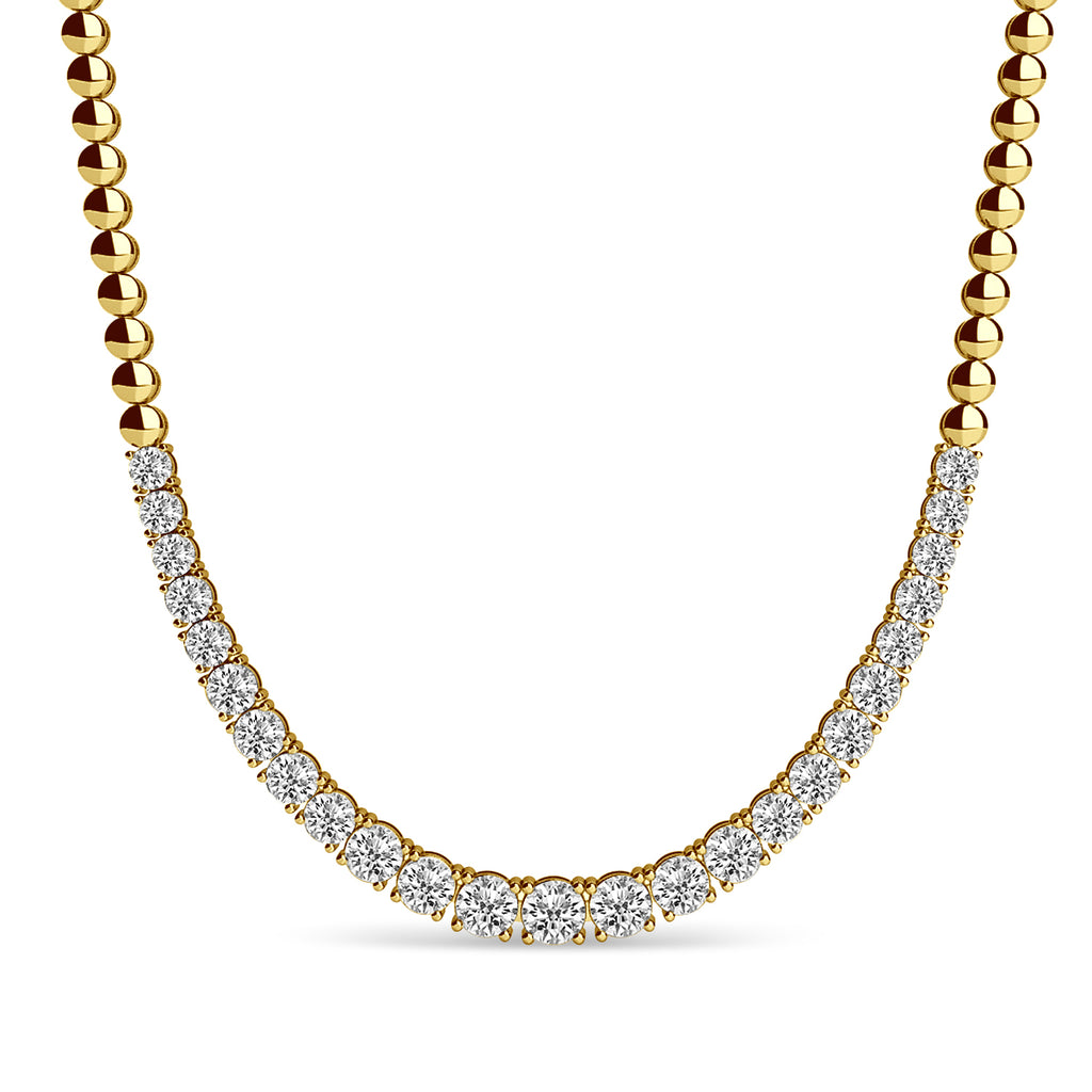 Lab Diamond Graduated Tennis Necklace 18k Yellow Gold (5.00ct)