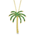 Tsavorite & Yellow Sapphire Palm Tree Necklace 14k Yellow Gold (0.30ct)