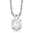 Prong Set Moissanite Solitaire Pendant Necklace 14K White Gold 0.50ct