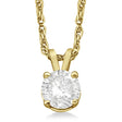 Prong Set Moissanite Solitaire Pendant Necklace 14K Yellow Gold 0.50ct