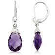 Dangle Lever Back Amethyst Briolette Earrings 14k White Gold (5.70ct)