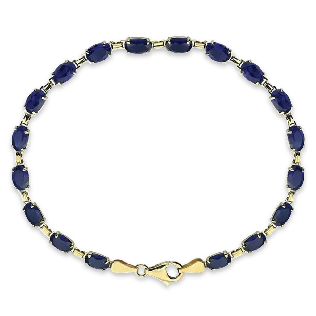Lab Grown Blue Sapphire Bracelet 14K Yellow Gold (0.56ct)