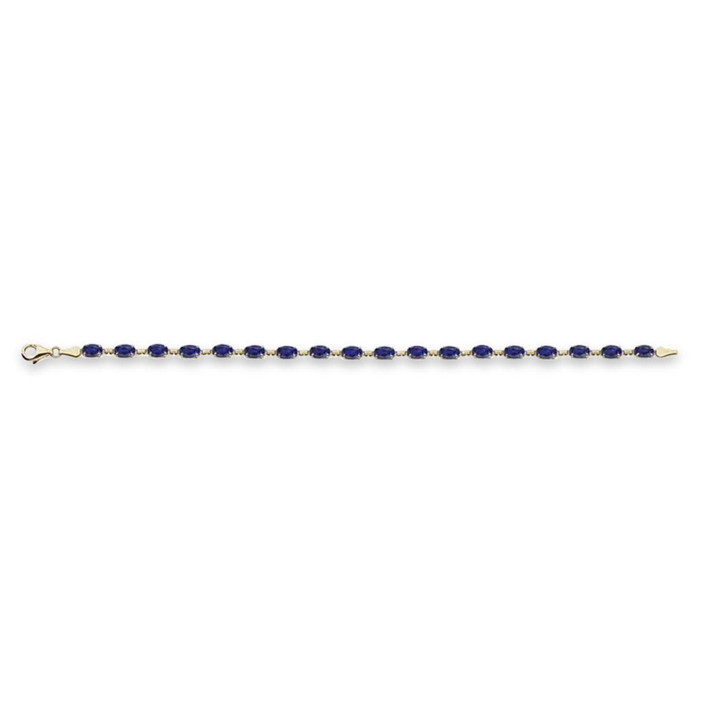 Lab Grown Blue Sapphire Bracelet 14K Yellow Gold (0.56ct)