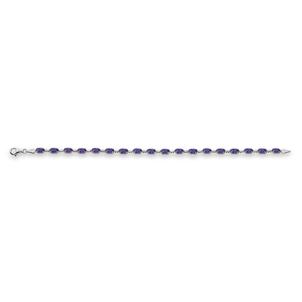 Natural Amethyst Bracelet 14K White Gold (0.44ct)