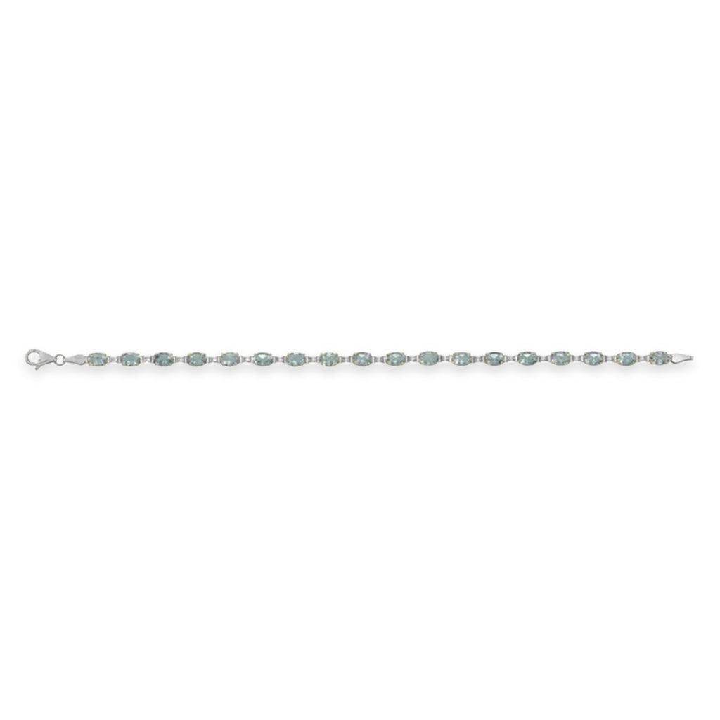 Natural Sky Blue Topaz Bracelet 14K White Gold (0.58ct)