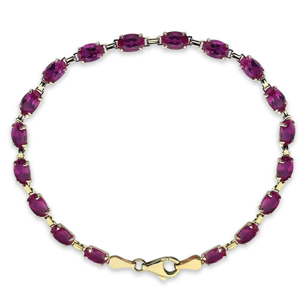 Lab  Ruby Bracelet 14K Yellow Gold (0.60ct)