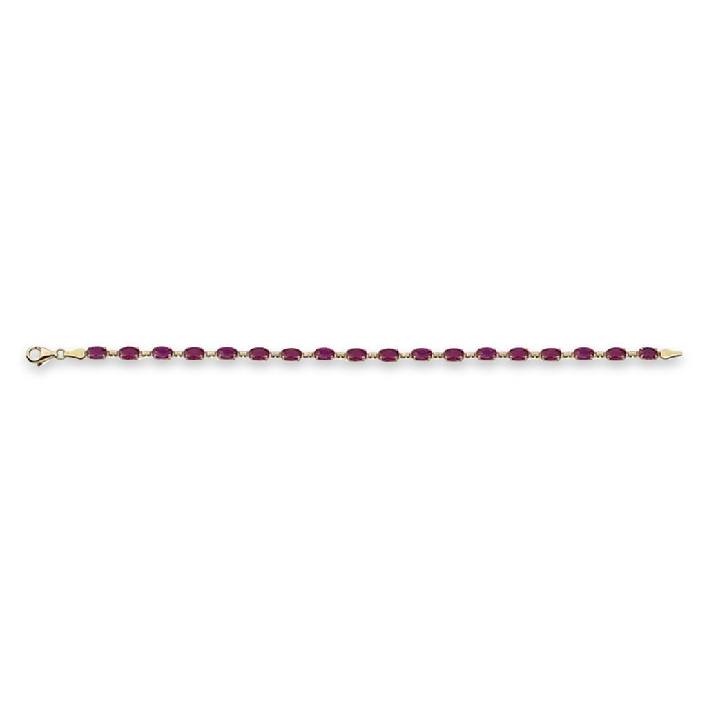 Lab  Ruby Bracelet 14K Yellow Gold (0.60ct)