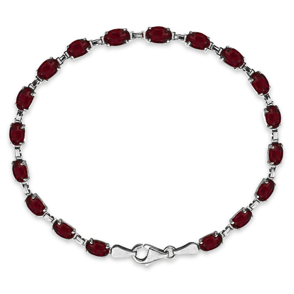 Natural Mozambique Garnet Bracelet 14K White Gold (0.58ct)