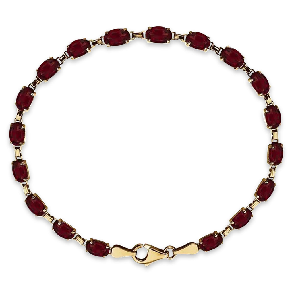 Natural Mozambique Garnet Bracelet 14K Yellow Gold (0.58ct)