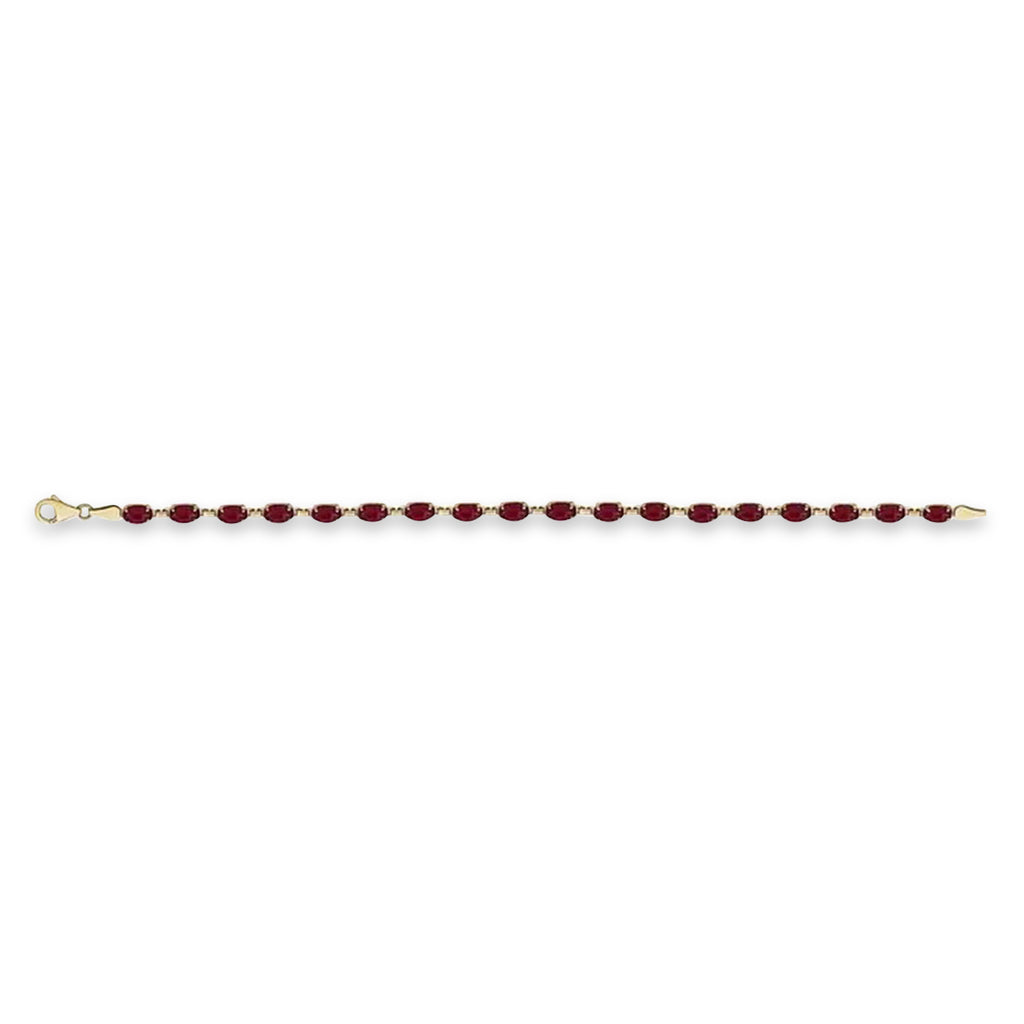 Natural Mozambique Garnet Bracelet 14K Yellow Gold (0.58ct)