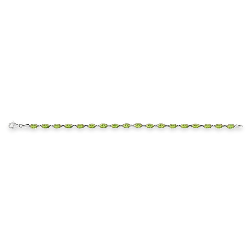 Natural Peridot Bracelet 14K White Gold (0.52ct)