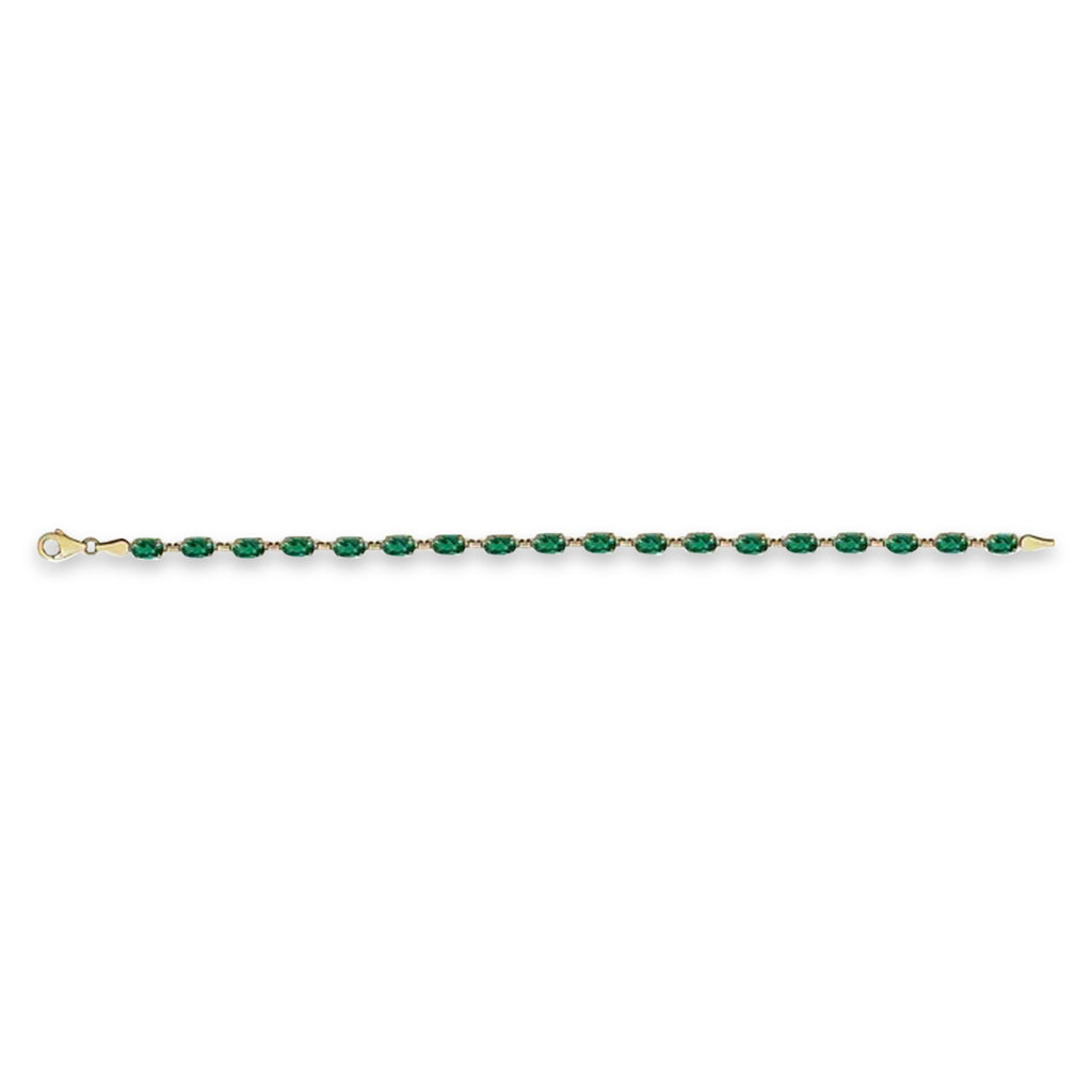 Lab Grown Emerald Bracelet 14K Yellow Gold (0.39ct)