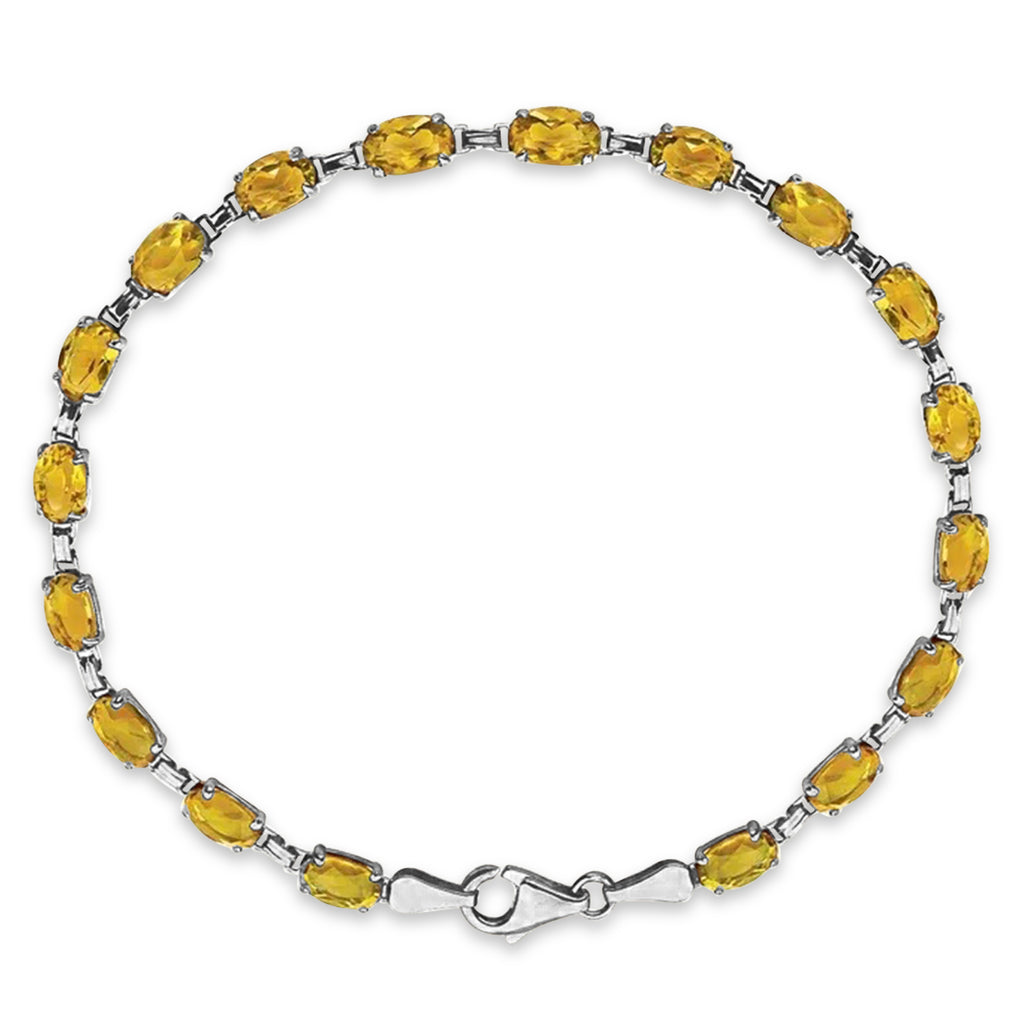 Natural Citrine Bracelet 14K White Gold (0.44ct)