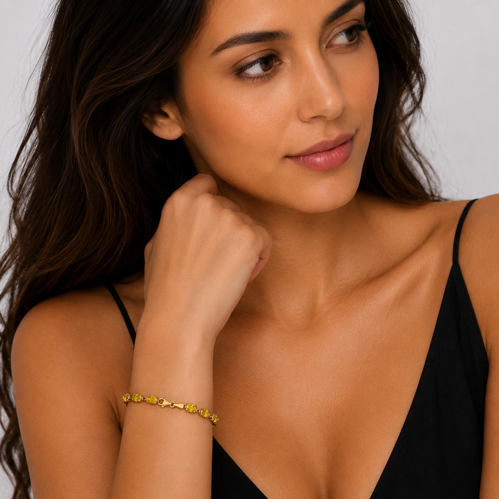 Natural Citrine Bracelet 14K Yellow Gold (0.44ct)
