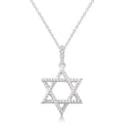 Natural Diamond Jewish Star of David Pendant Necklace 14K White Gold (0.025ct)