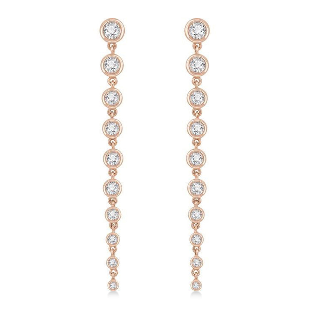 Lab-Grown Diamond Graduated Earrings 14K Rose Gold (1.75ct)