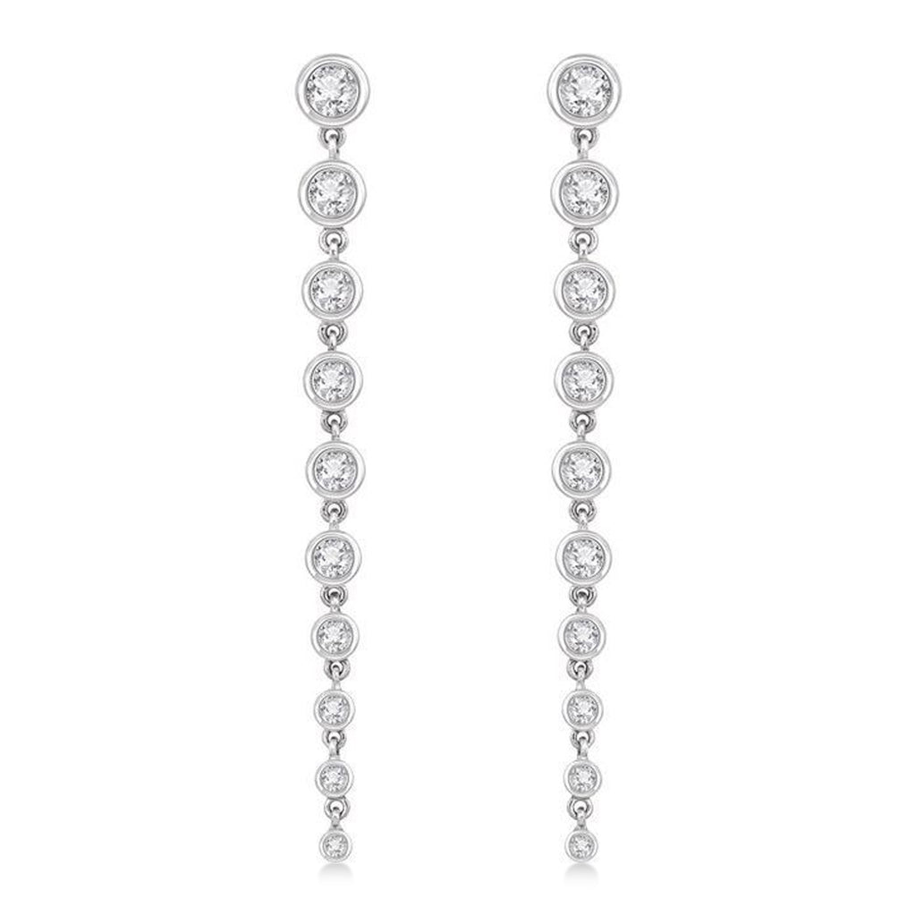 Lab Diamond Graduated Earrings 14K White Gold (1.75ct)