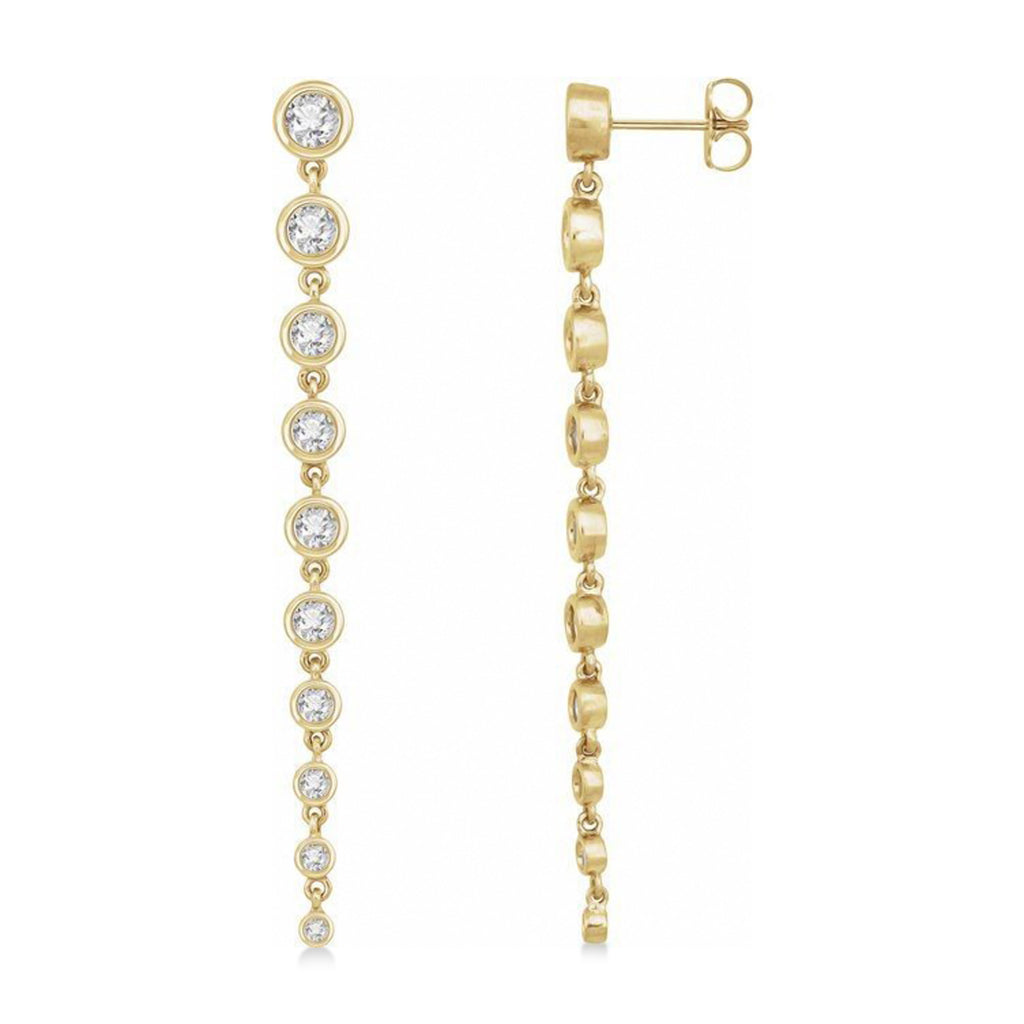 Lab-Grown Diamond Graduated Earrings 14K Yellow Gold (1.75ct)