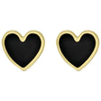 Enamel Heart Stud Earrings 14K Yellow Gold