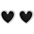 Enamel Heart Stud Earrings 14K White Gold