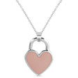 Enamel Heart Pendant Necklace 14K White Gold
