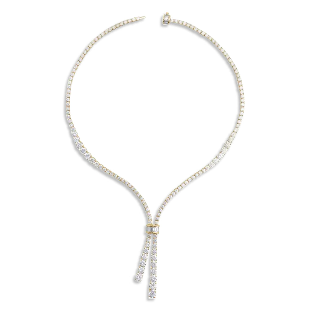 Lab Grown Diamond Lariat Necklace 14K Yellow Gold (26.2ct)