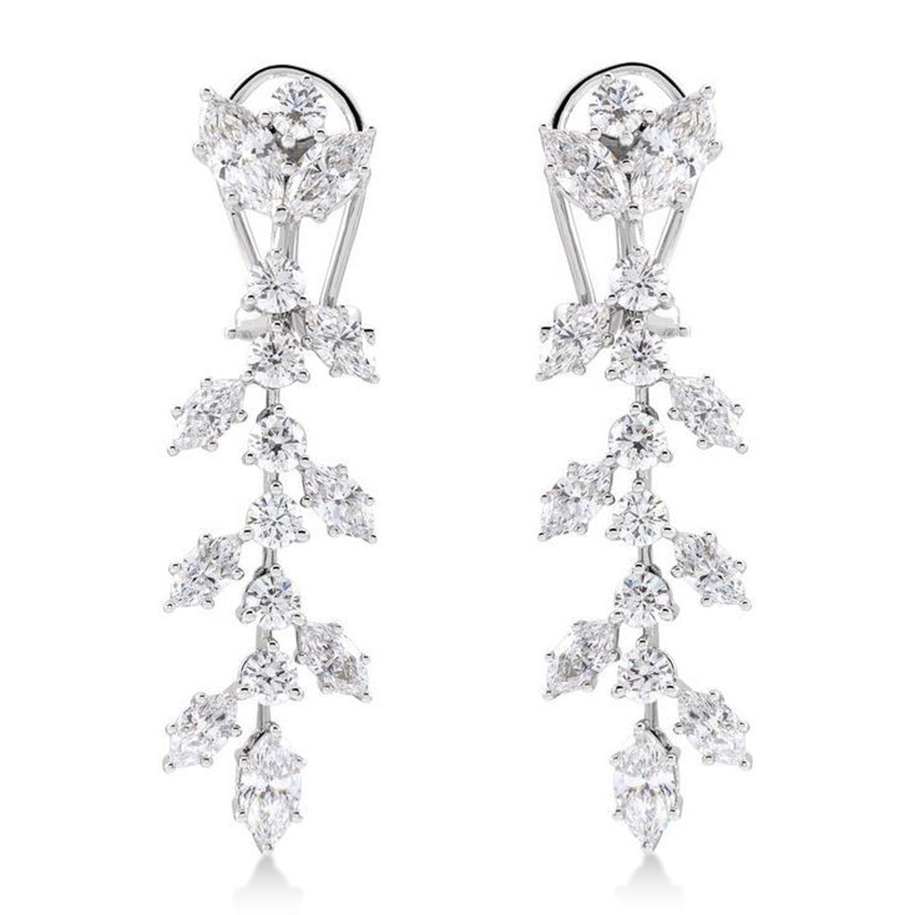 Marquise Lab-Grown Diamond Chandelier Earrings 14K White Gold (4.25ct)
