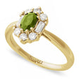 Oval Lab  Peridot & Diamond Halo Ring 14K Yellow Gold (0.90ct)