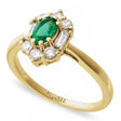 Oval Lab  Emerald & Diamond Halo Ring 14K Yellow Gold (1.15ct)