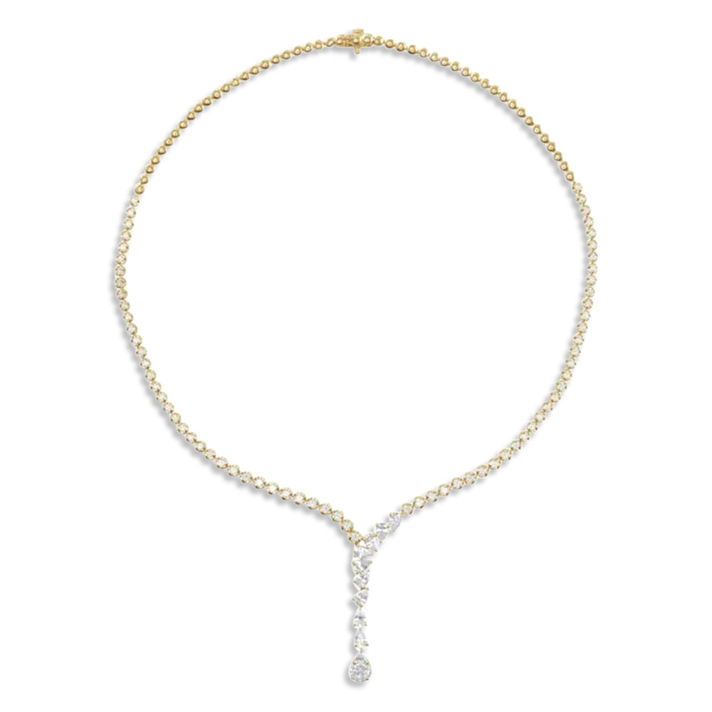 Lab Diamond Lariat Necklace 14K Yellow Gold (5.5ct)
