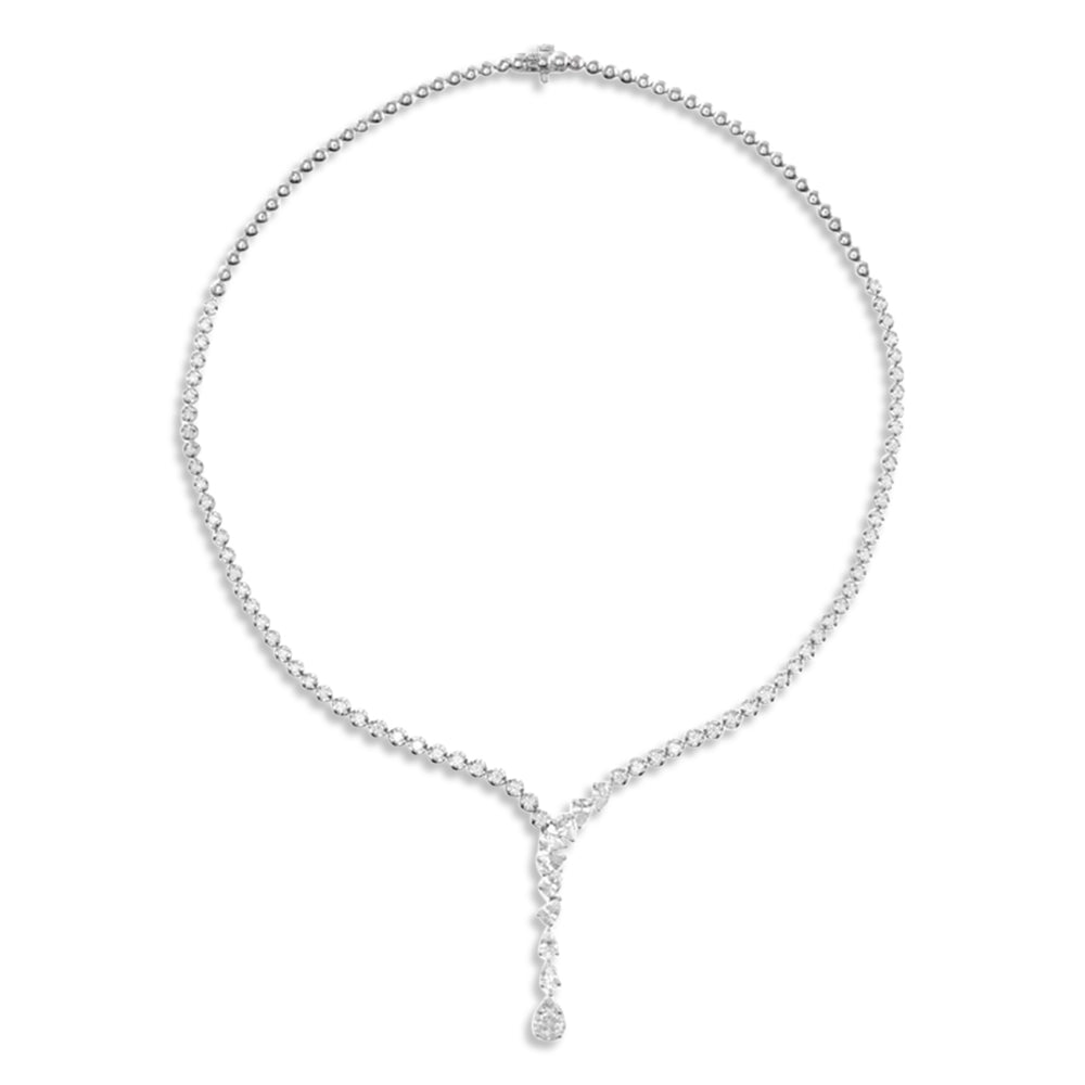 Lab Grown Diamond Lariat Necklace 14K White Gold (5.5ct)