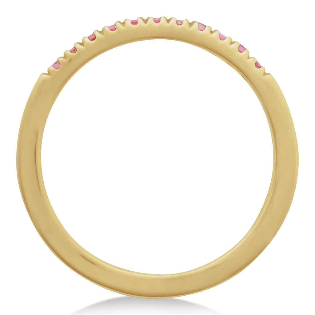 Round Pink Tourmaline Stackable Ring 14K Yellow Gold (0.22ct)