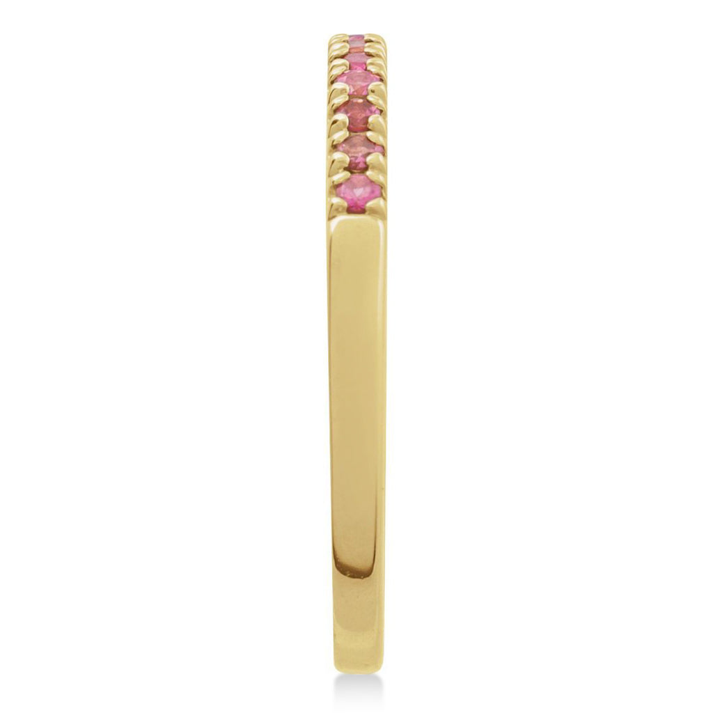 Round Pink Tourmaline Stackable Ring 14K Yellow Gold (0.22ct)