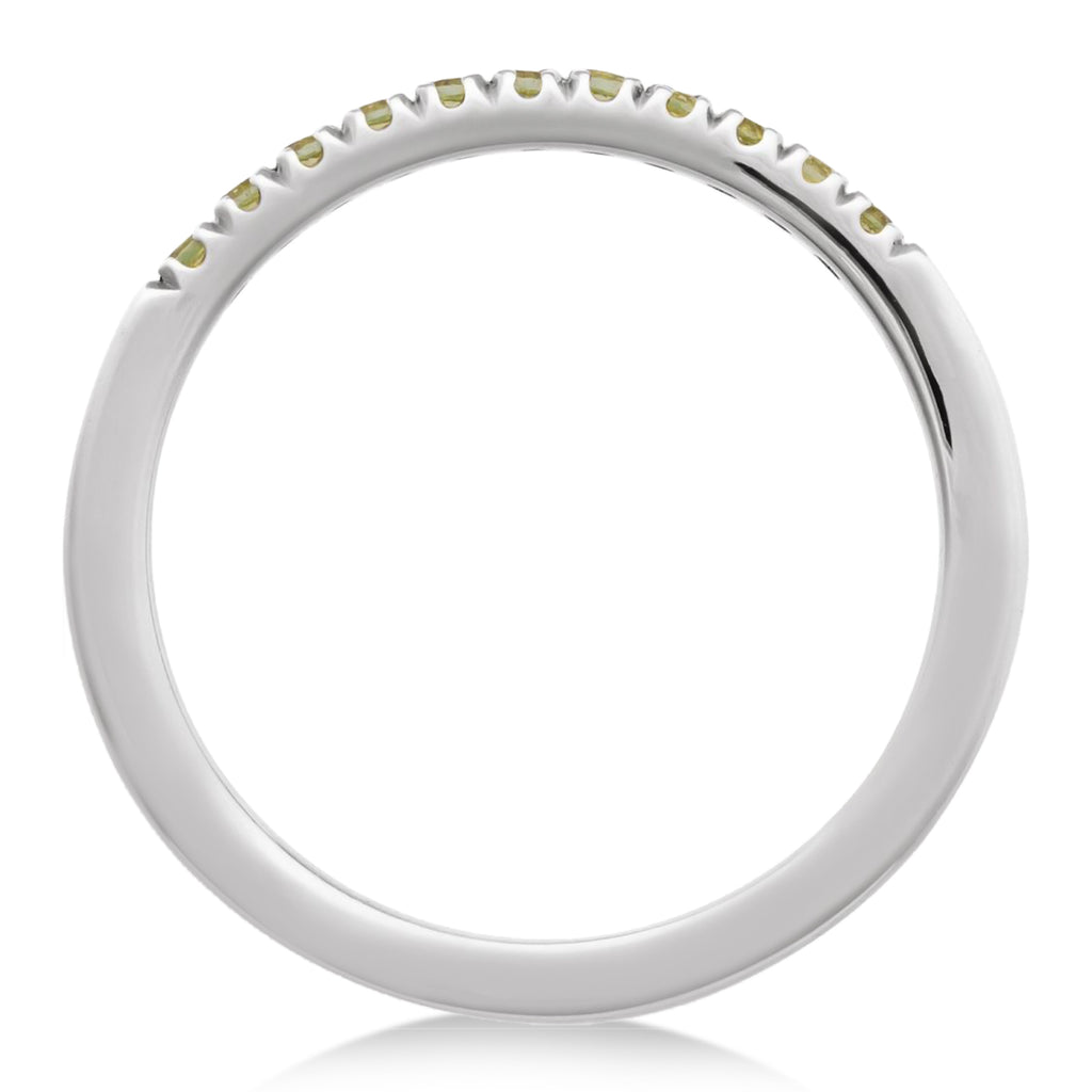 Round Peridot Stackable Ring 14K White Gold (0.22ct)