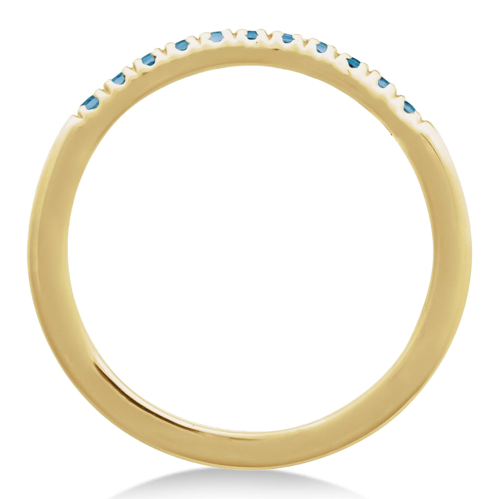 Round London Blue Topaz Stackable Ring 14K Yellow Gold (0.24ct)