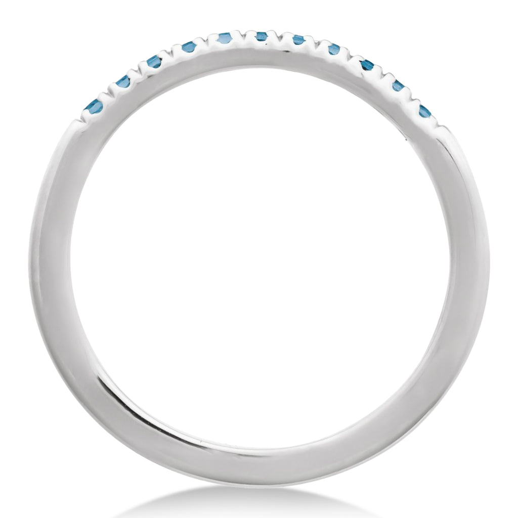 Round London Blue Topaz Stackable Ring 14K White Gold (0.24ct)