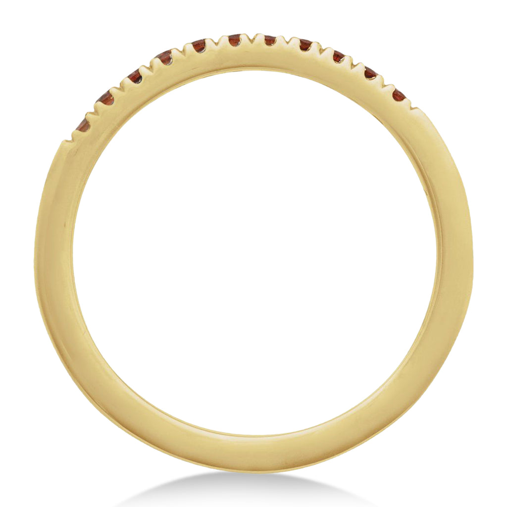 Round Mozambique Garnet Stackable Ring 14K Yellow Gold (0.25ct)