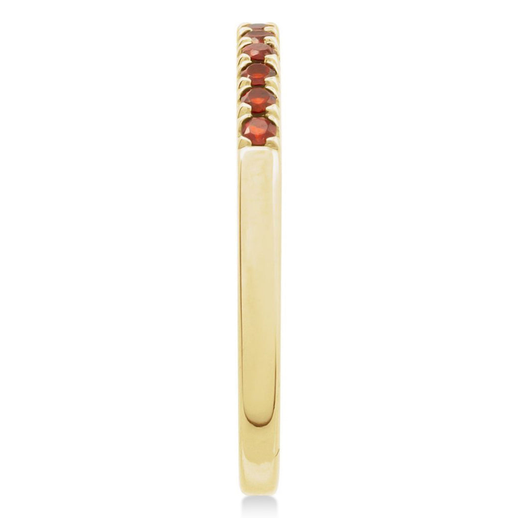 Round Mozambique Garnet Stackable Ring 14K Yellow Gold (0.25ct)