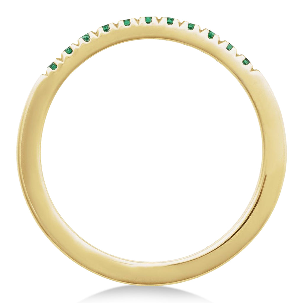 Round Lab  Emerald Stackable Ring 14K Yellow Gold (0.15ct)