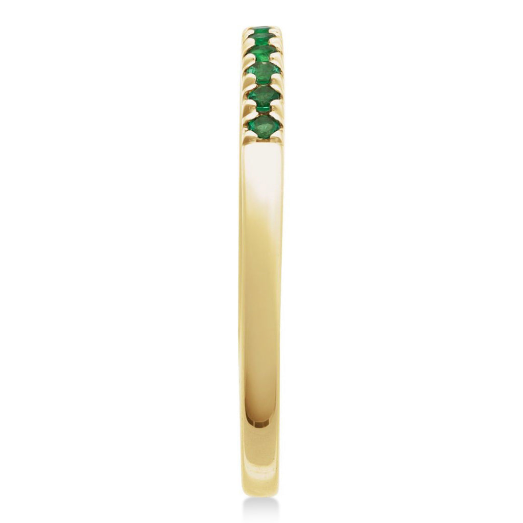Round Lab  Emerald Stackable Ring 14K Yellow Gold (0.15ct)