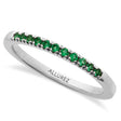 Round Lab  Emerald Stackable Ring 14K White Gold (0.15ct)