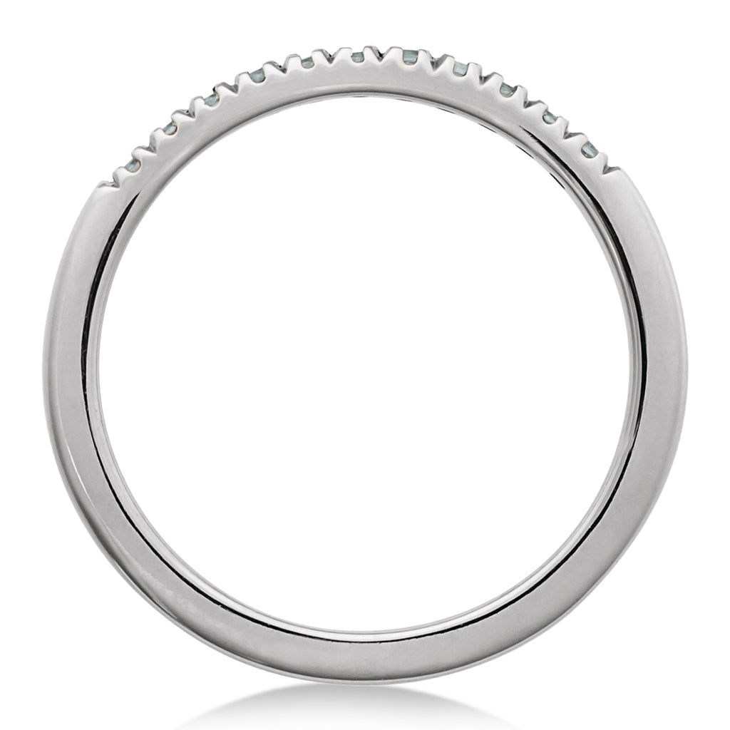 Round Aquamarine Stackable Ring 14K White Gold (0.18ct)