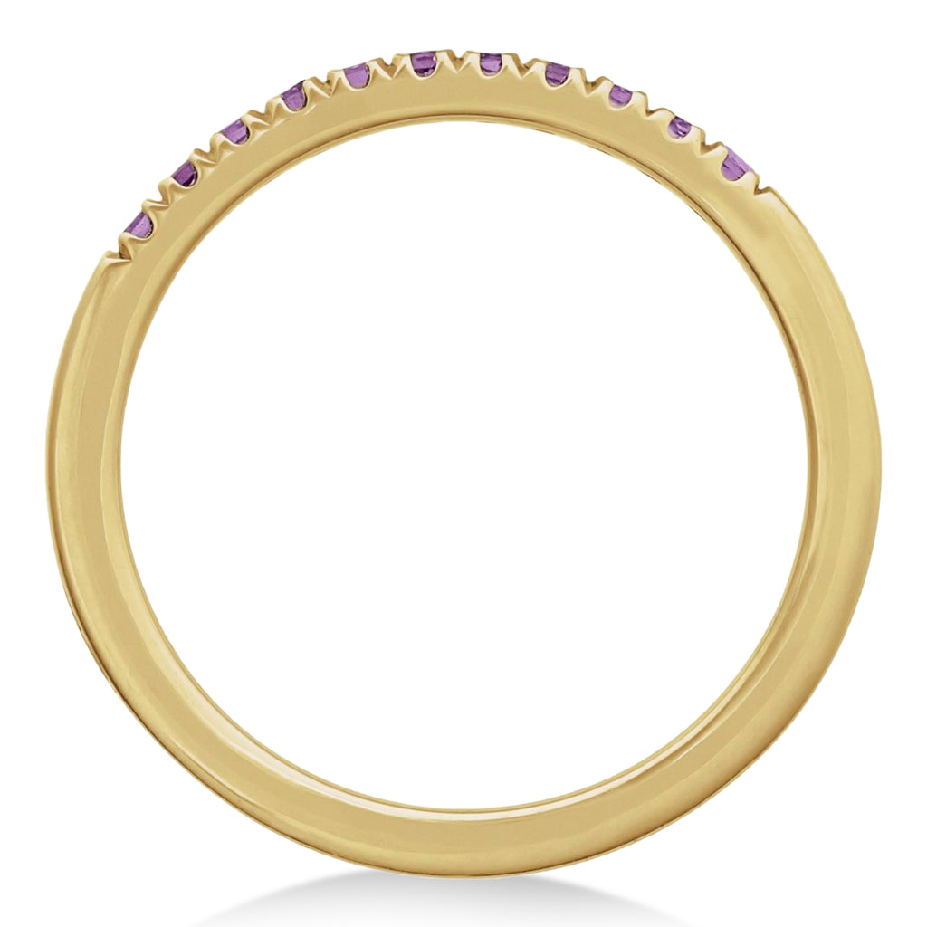 Round Amethyst Stackable Ring 14K Yellow Gold (0.18ct)